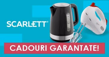 La procurarea tehnicii Scarlett la suma mai mult de 500 lei cadou garantat!