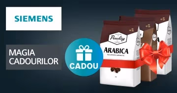 Procură espressor Siemens și beneficiază de rezervă de cafea pe 3 luni!
