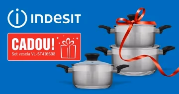 La procurarea aragazului Indesit set de vesela cadou!