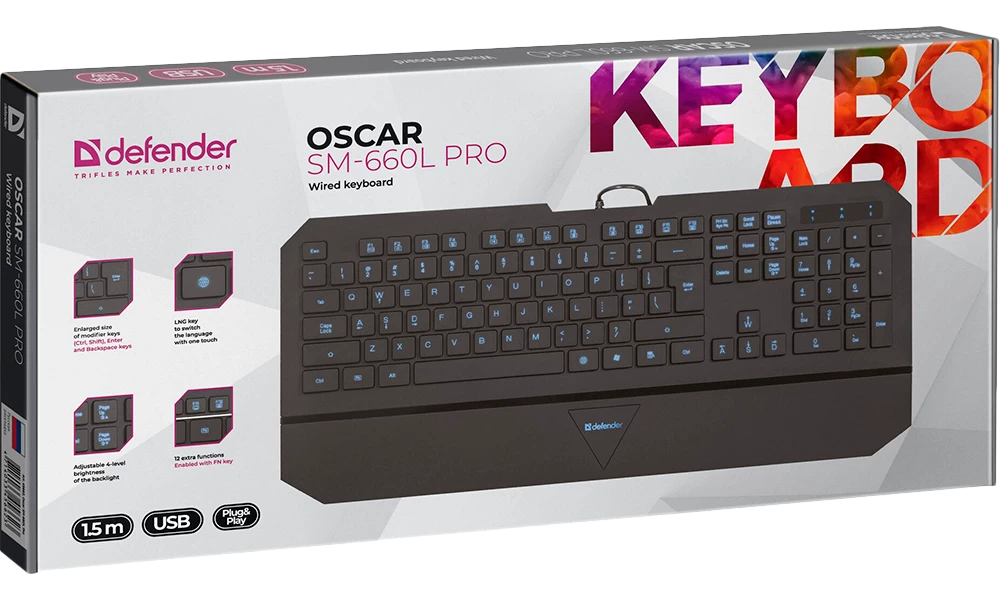 Tastatura cu fir Defender OscarSM660L block specification img 2