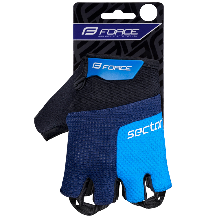 Перчатки велосипедные Force SECTOR gel Черный/Синий 9052560-S photo 2
