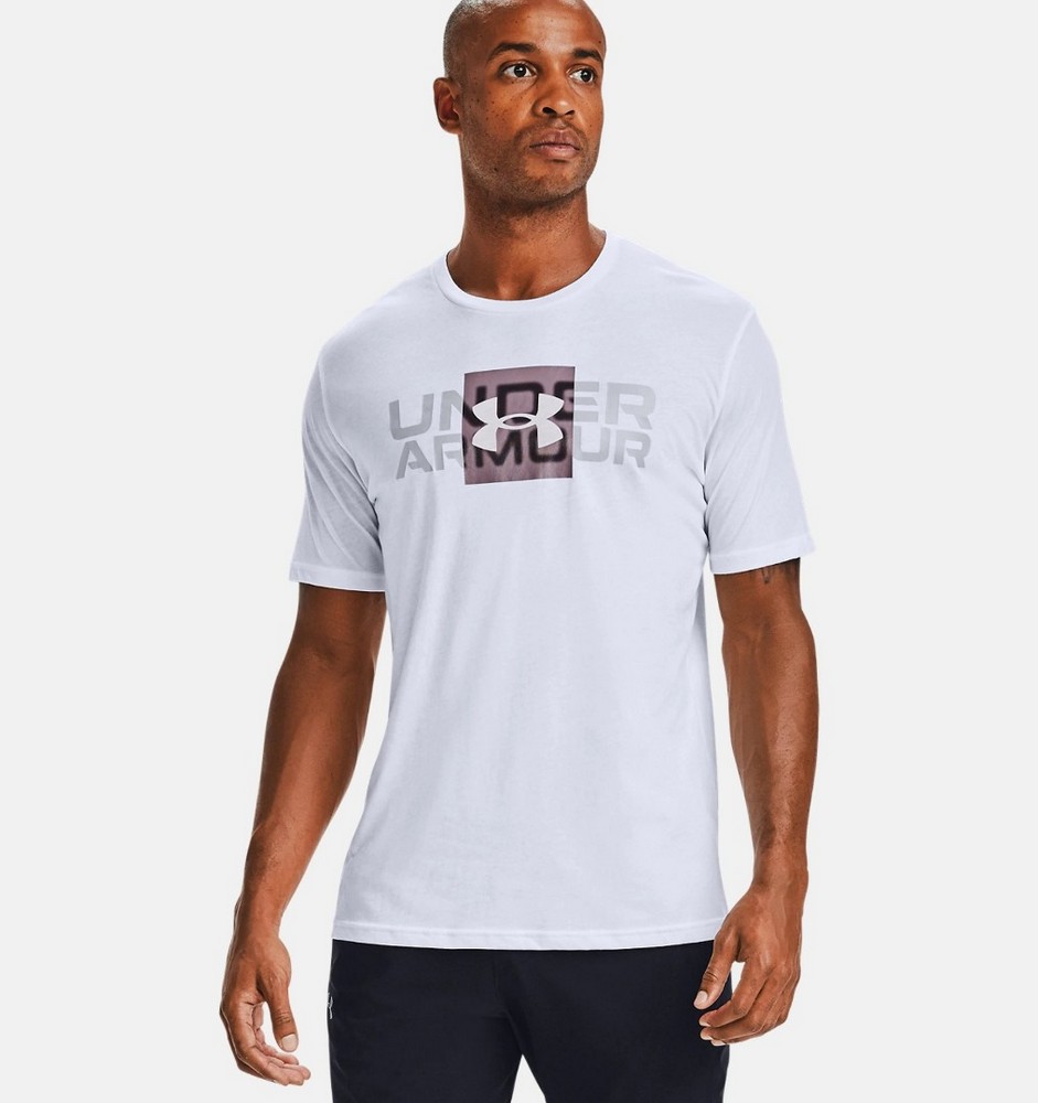 Tricou bărbătesc Under Armour UA BOX LOGO WORDMARK SS L Alb photo 2