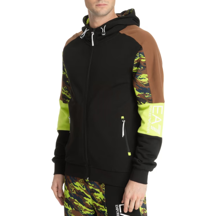 Hanorac pt bărbați EA7 EMPORIO ARMANI FELPA XL Negru photo 2