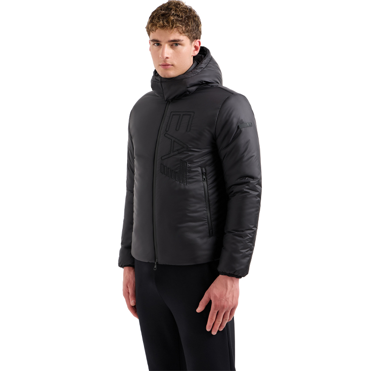Geacă pt Barbati EA7 EMPORIO ARMANI TECHNICAL FABRIC PADDED JACKET WITH HOOD XL Negru photo 3