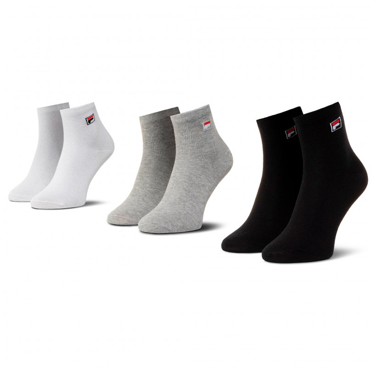 Носки Унисекс Fila QUARTER UNISEX 3 PAIRS PER PACK 35-38 Черный/Белый/Серый photo 2