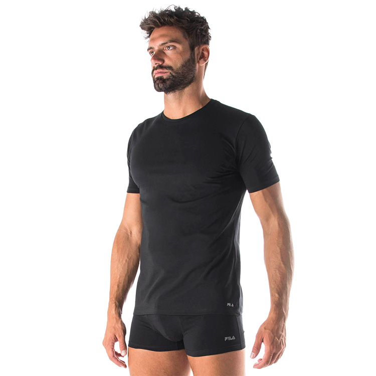 Tricou bărbătesc Fila MAN UNDERSHIRT ROUND NECK WITH LOGO PRINT S Negru photo 2
