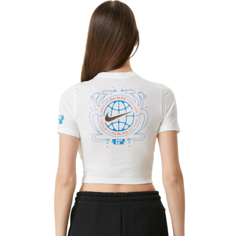 Tricou Nike WMNS NSW TEE DANCE SS OLY S Alb Femei photo 4