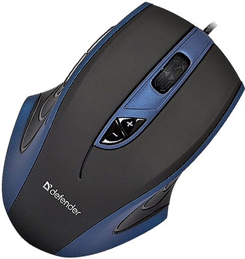 Mouse cu fir Defender GMX1800 Negru cu albastru / Laser / Negru cu albastru photo 4