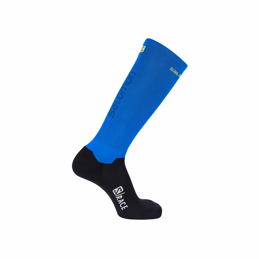 Sosete Salomon S/RACE COMPRESSION TRANSCEND BLUE/SULPHUR SPRING