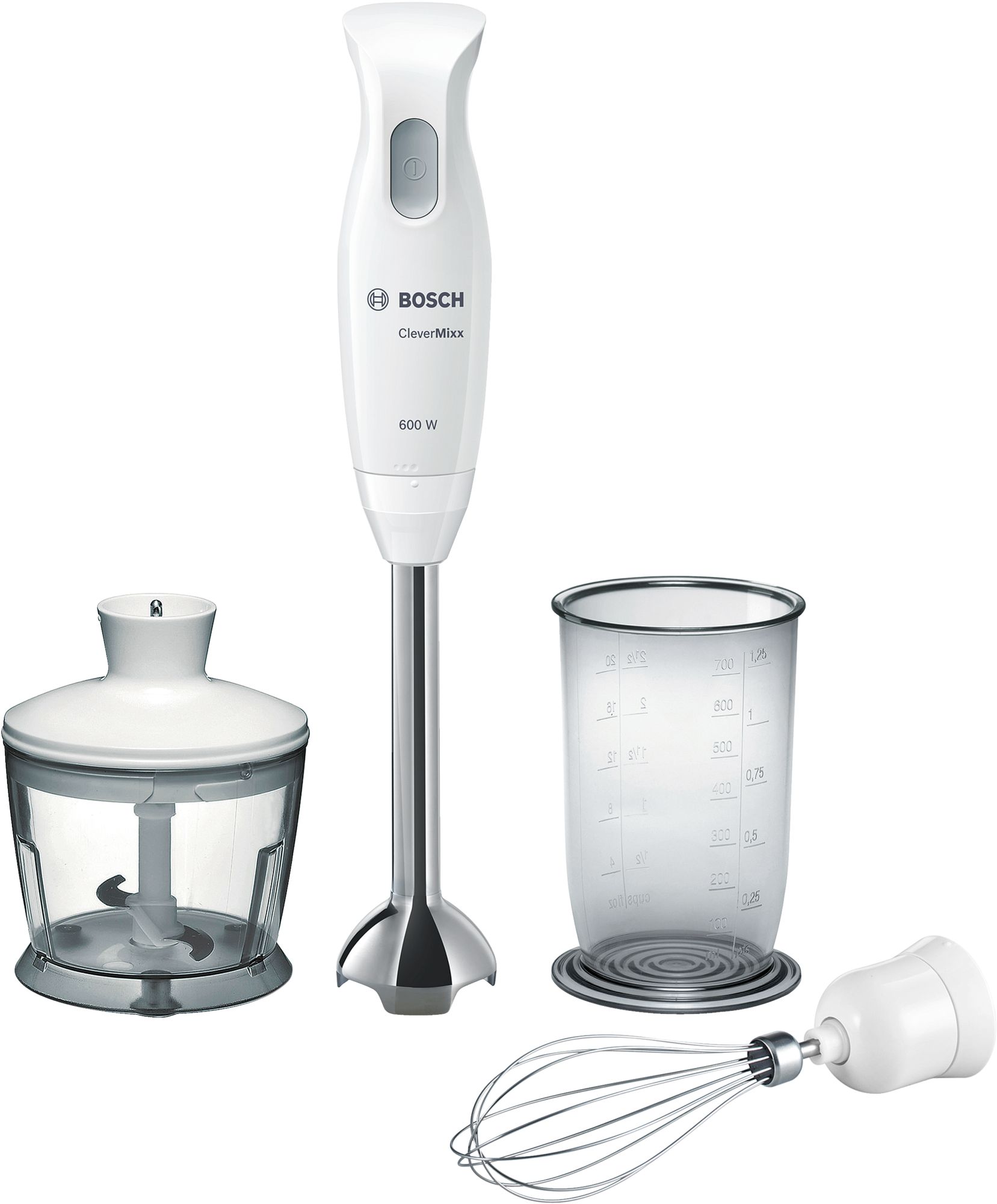 Блендер Погружной Bosch MSM 26500 Белый  / 1 скоростей / 600 мл photo 1