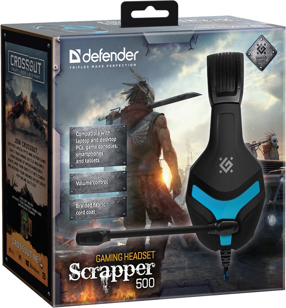 Căști Defender Scrapper Negru cu rosu Cu fir / Gaming / Negru cu rosu photo 8
