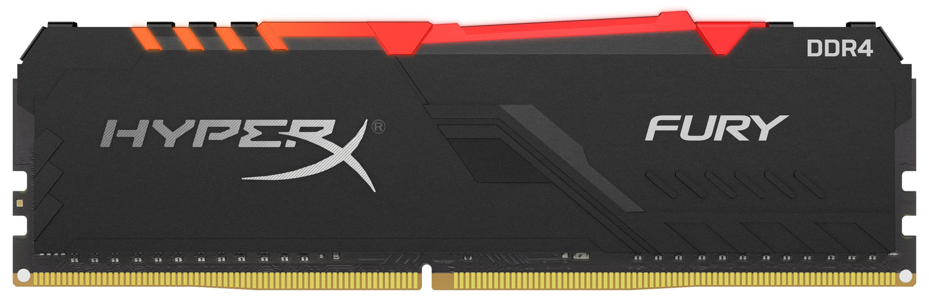 16GB DDR4-3733 Kingston HyperX® FURY DDR4 RGB, PC29800, CL19, 1.35V, Auto-overclocking, Asymmetric BLACK heat spreader, Dynamic RGB effects featuring HyperX Infrared Sync technology, Intel XMP Ready (Extreme Memory Profiles) photo 1