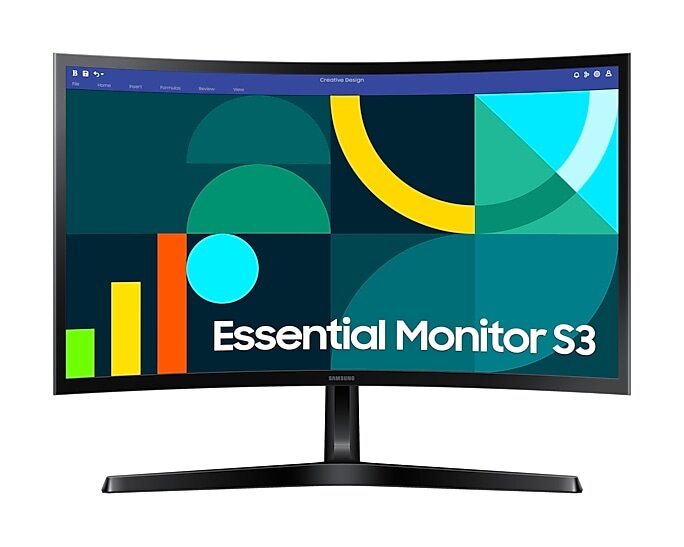 23.8” Monitor SAMSUNG Essential S3 S36GD/ Curved/ 100Hz/ Black photo 1