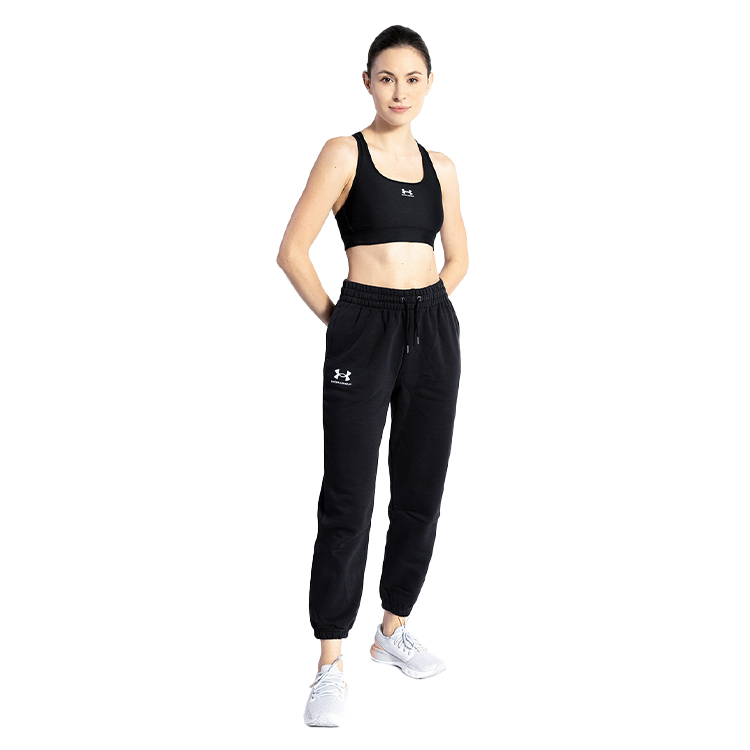 Pantaloni Under Armour Essential Fleece Joggers L Negru Femei photo 3