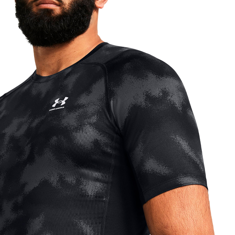 Tricou bărbătesc Under Armour UA HG Armour Printed L Negru-gri photo 6