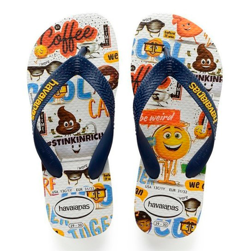 Slapi Havaianas EMOJI MOVIE / 29/30 cm / Alb photo 2