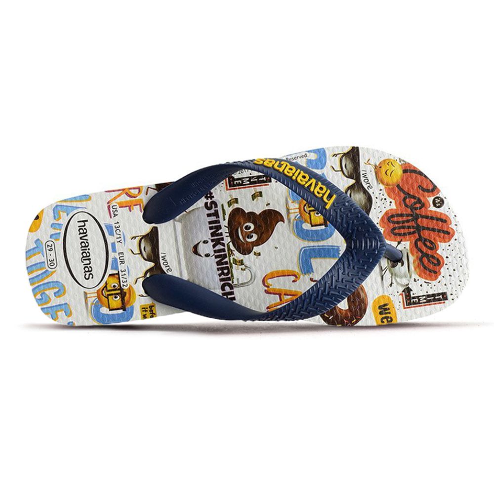 Slapi Havaianas EMOJI MOVIE / 29/30 cm / Alb photo 4