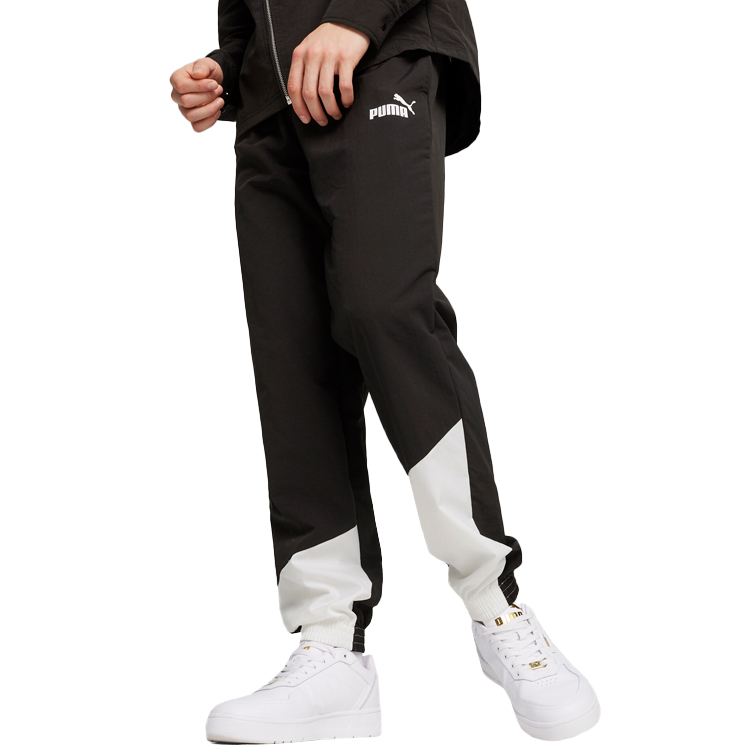 Pantaloni Puma POWER Colorblock Woven Pants XL Negru-alb Barbati photo 5