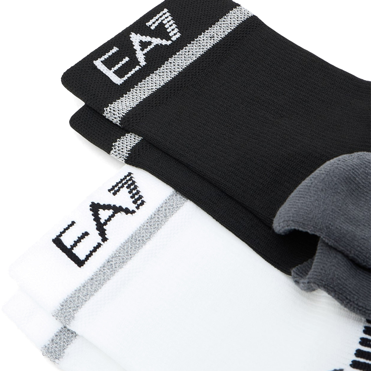 Sosete Unisex EA7 EMPORIO ARMANI SOCKS RUNNING CRUSHER BI-PACK S Negru-alb photo 2