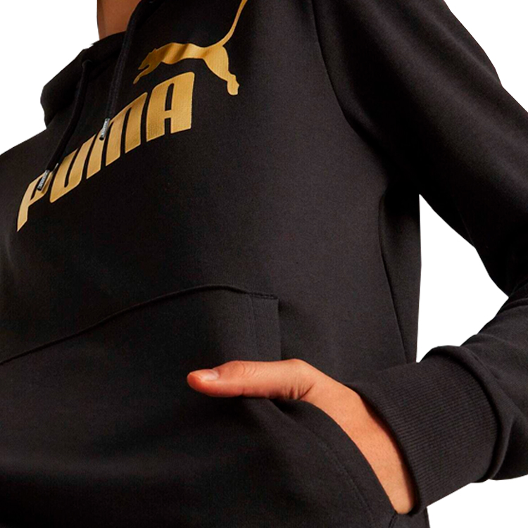 Hanorac Puma ESS+ Metallic Logo Hoodie TR XS Negru Femei photo 3