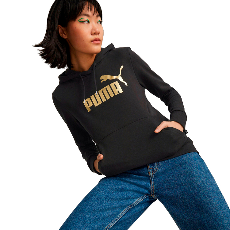 Hanorac Puma ESS+ Metallic Logo Hoodie TR XS Negru Femei photo 4