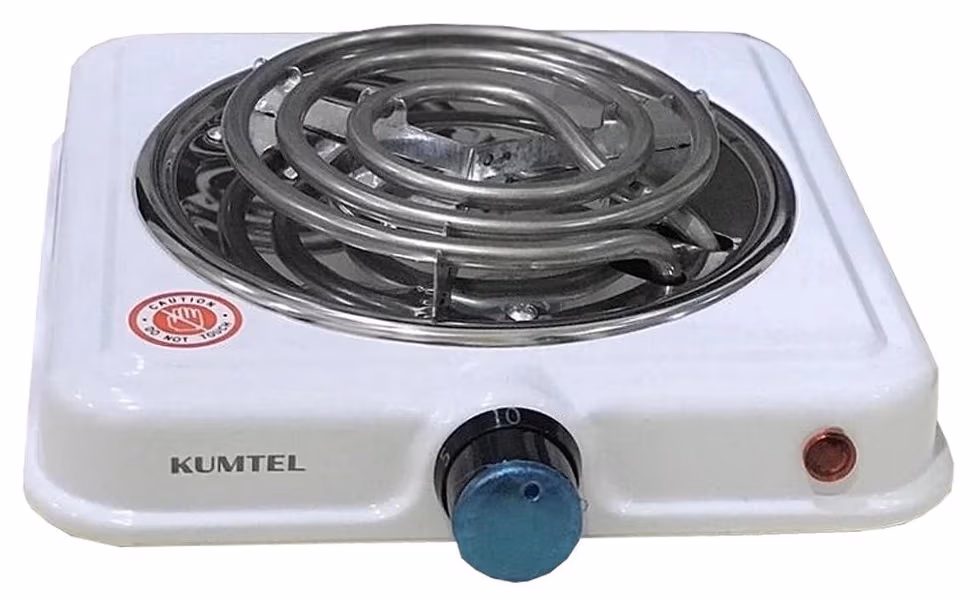 Plita de masa electrica Kumtel HP1001, 1 arzatoare, 1200 W, Alb 