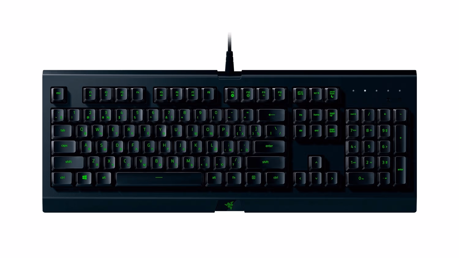 RAZER Cynosa Lite - US Layout, Membrane Gaming Keyboard, Razer, Soft cushioned gaming-grade keys, Chroma backlighting 16.8M colors, Fully programmable keys with on-the-fly macro recording, USB