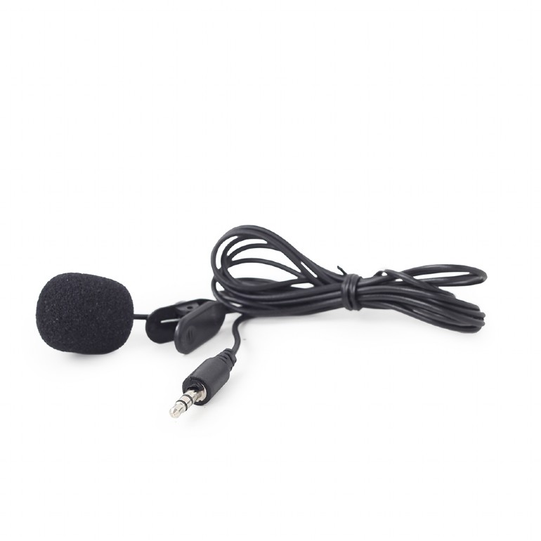 Gembird MIC-C-01 Clip-on 3.5 mm microphone, black photo 1 Gembird MIC-C-01 Clip-on 3.5 mm microphone, black photo 1