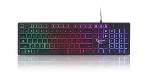 Gembird KB-UML-02 "Rainbow" Backlight Multimedia Keyboard, 104 pcs, US layout, black thumbnav 1