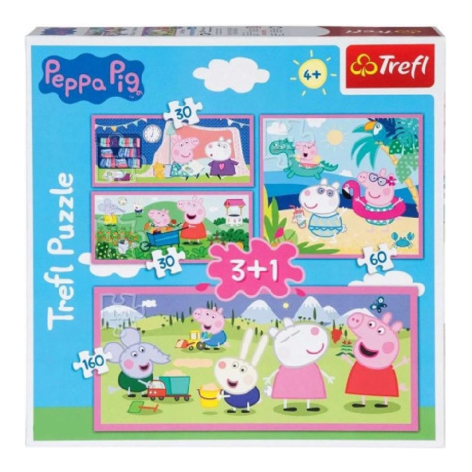 Trefl 90997 Puzzles 3+1 Peppa Pig photo 1