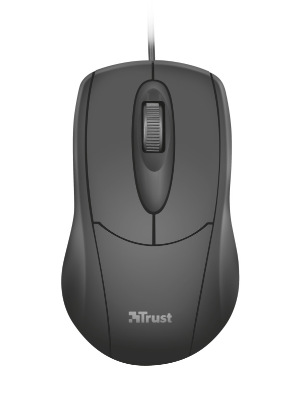 Trust Ziva Optical Mouse, 1200 dpi, 3 button, Rubber top layer for comfortable grip, USB, Black photo 1