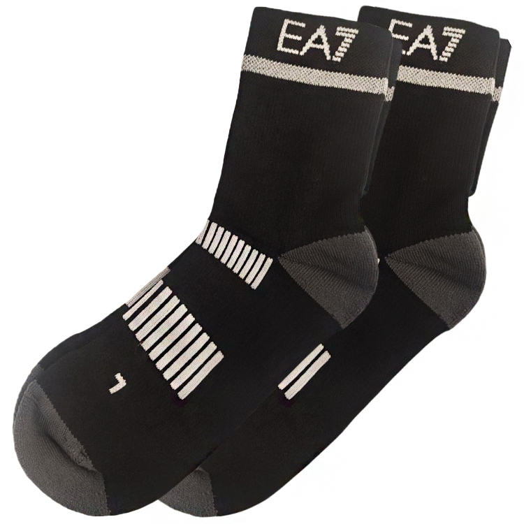 Носки Унисекс EA7 EMPORIO ARMANI SOCKS RUNNING CRUSHER BI-PACK M Черный/Белый photo 1
