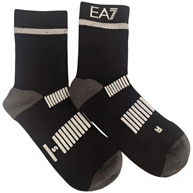 Носки Унисекс EA7 EMPORIO ARMANI SOCKS RUNNING CRUSHER BI-PACK M Черный/Белый photo 3