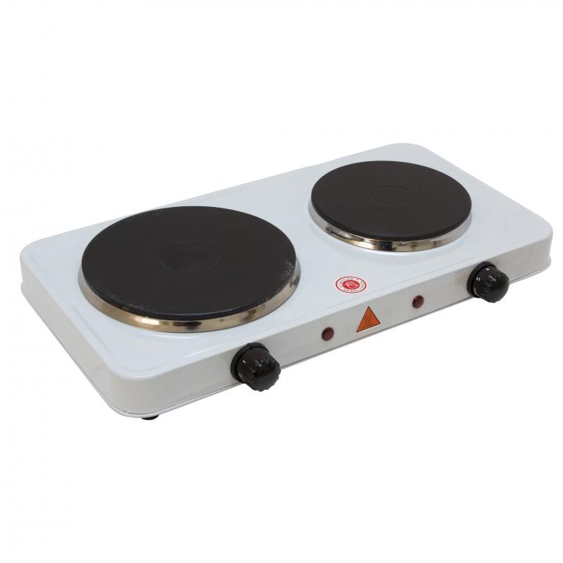 Plita de masa electrica Kitchen Kraft SGR05, 2 arzatoare, 2500 W, Alb photo 1