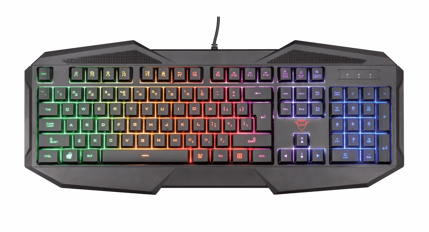 Trust Gaming GXT 830-RW Avonn Keyboard, RU, 12 direct-access media keys, Anti-Ghosting, Gaming mode, USB, Black 