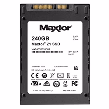 2.5" SSD 240GB Seagate Maxtor Z1, SATAIII, Sequential Reads: 540 MB/s, Sequential Writes: 425 MB/s, Maximum Random 4k: Read: 90,000 IOPS / Write: 87,000 IOPS, Thickness- 7mm, Controller Phison PS3111-S11T, 3D NAND TLC 