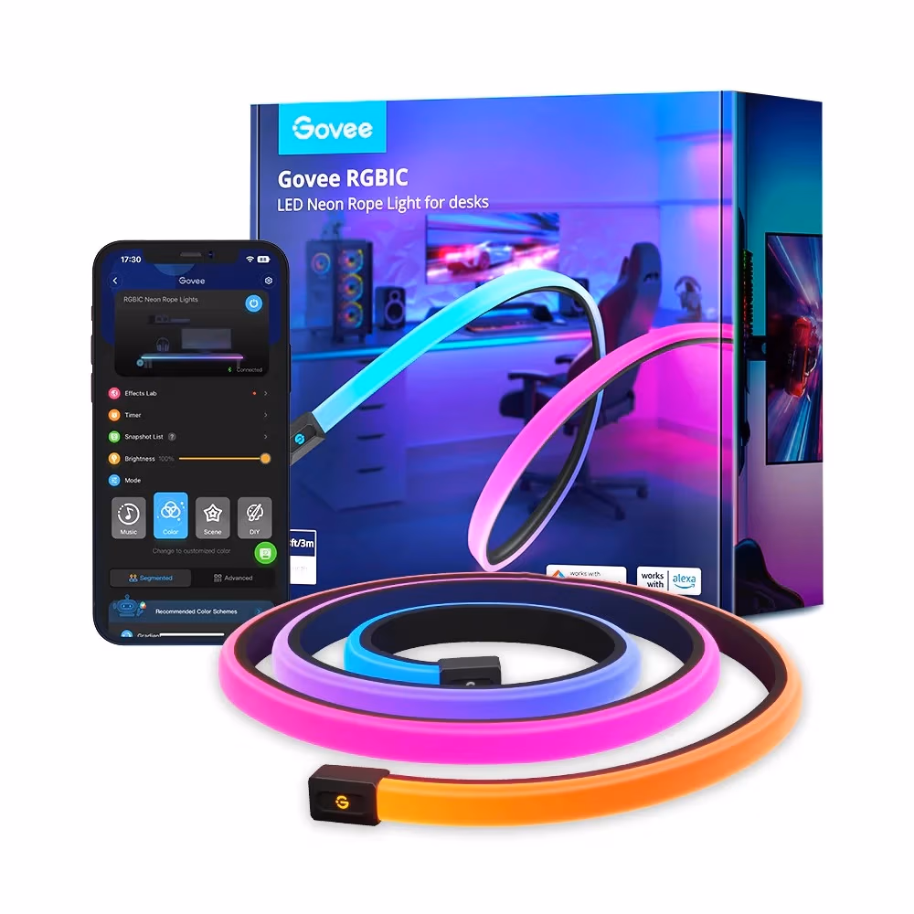 Lumina neon de tip franghie pentru masa GOVEE RGBIC LED / 3m / Multicolor / Wi-Fi / Bluetooth