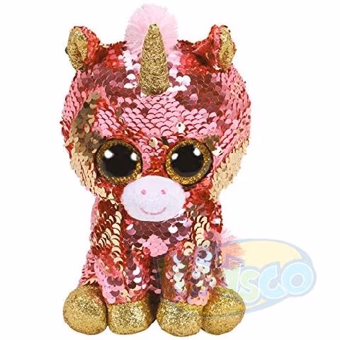 TY TY36670 Bb Flippables Sunset - Coral Unicorn 15cm