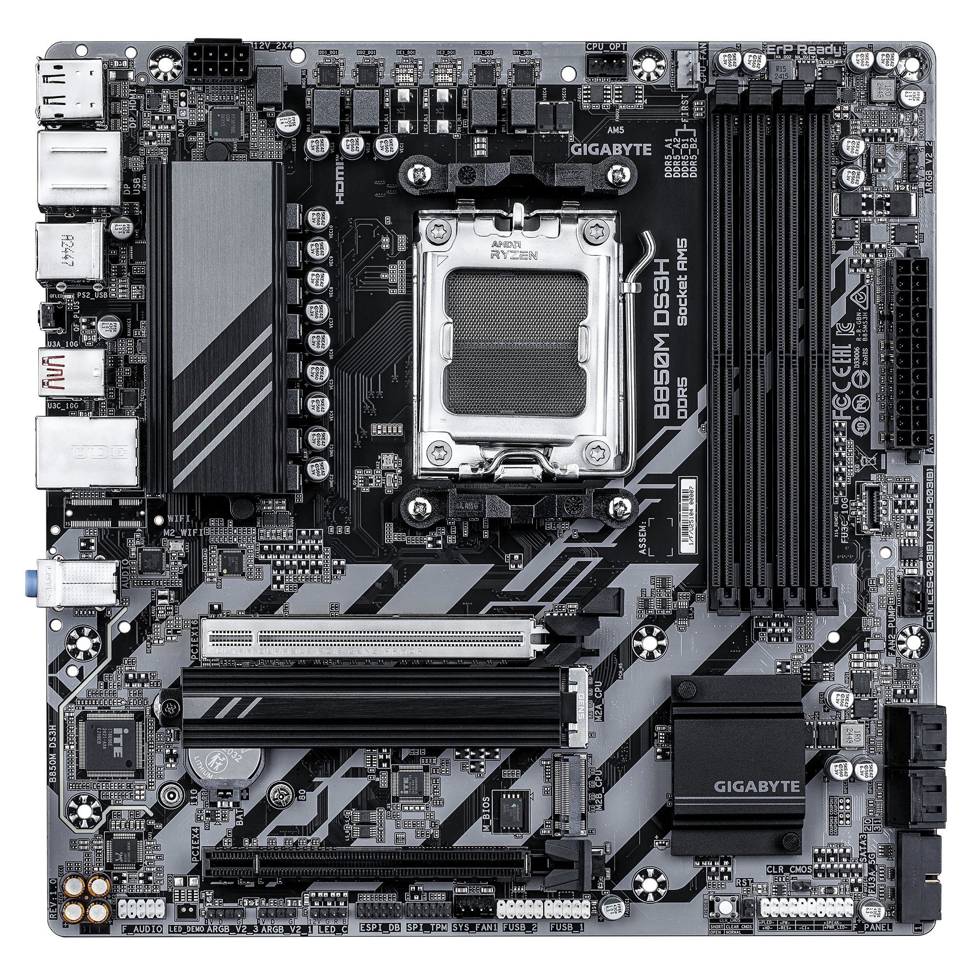 Материнская плата GIGABYTE B850M DS3H/ AM5 / B850 / DDR5 / mATX photo 2