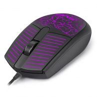 SVEN RX-70, Optical Mouse, Changeable backlighting, Soft Touch coating, 2+1 (scroll wheel), 1200 dpi, USB,  2m, Black thumbnav 2