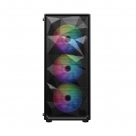 Carcasa Gaming 1STPLAYER FD3 / w/oPSU / Side-Window / 6x120mm / ATX / Black thumbnav 2