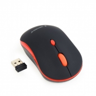 Gembird MUSW-4B-03-R, Wireless Optical Mouse, 2.4GHz, 4-button, 800/1200/1600dpi, Nano Reciver, USB, Black/Red thumbnav 2