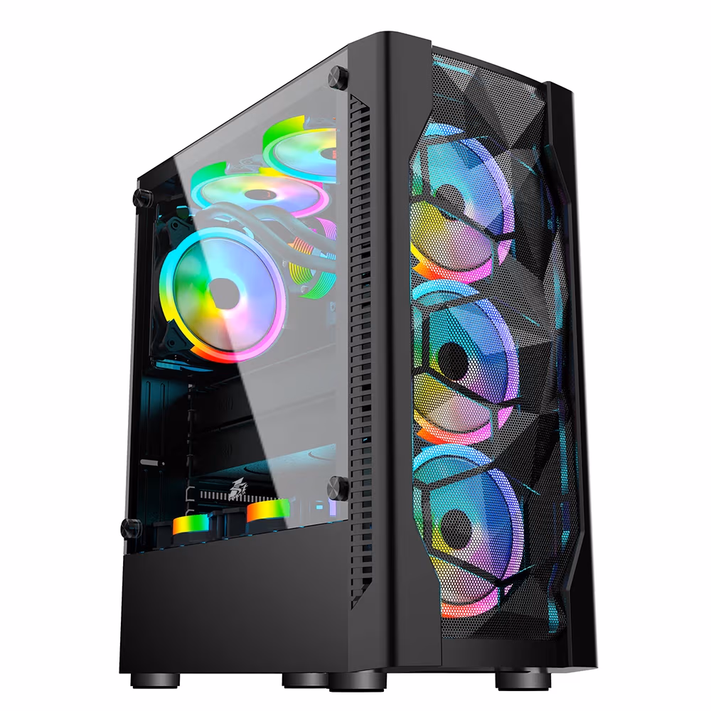 Корпус 1STPLAYER D4 / w/oPSU / Side-Window / 4x120mm / ATX / Black 
