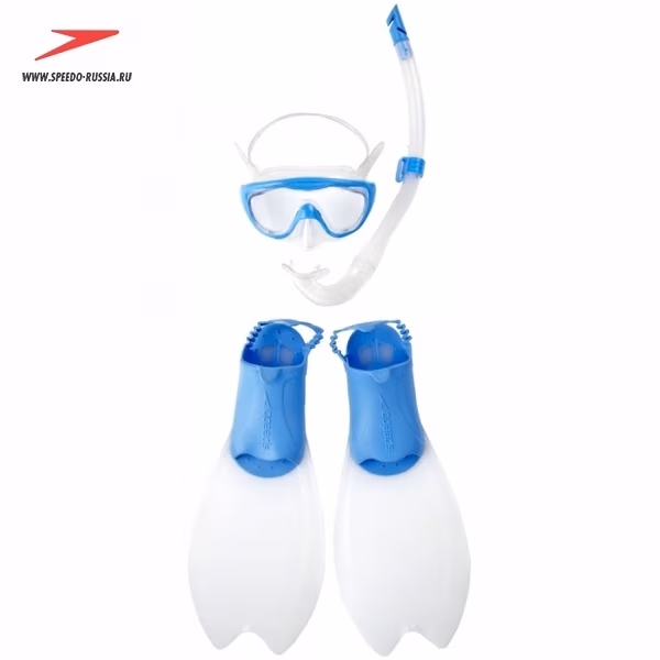 Комплект: маска,трубка,ласты Speedo GLIDE SCUBA SET JU BLUE 