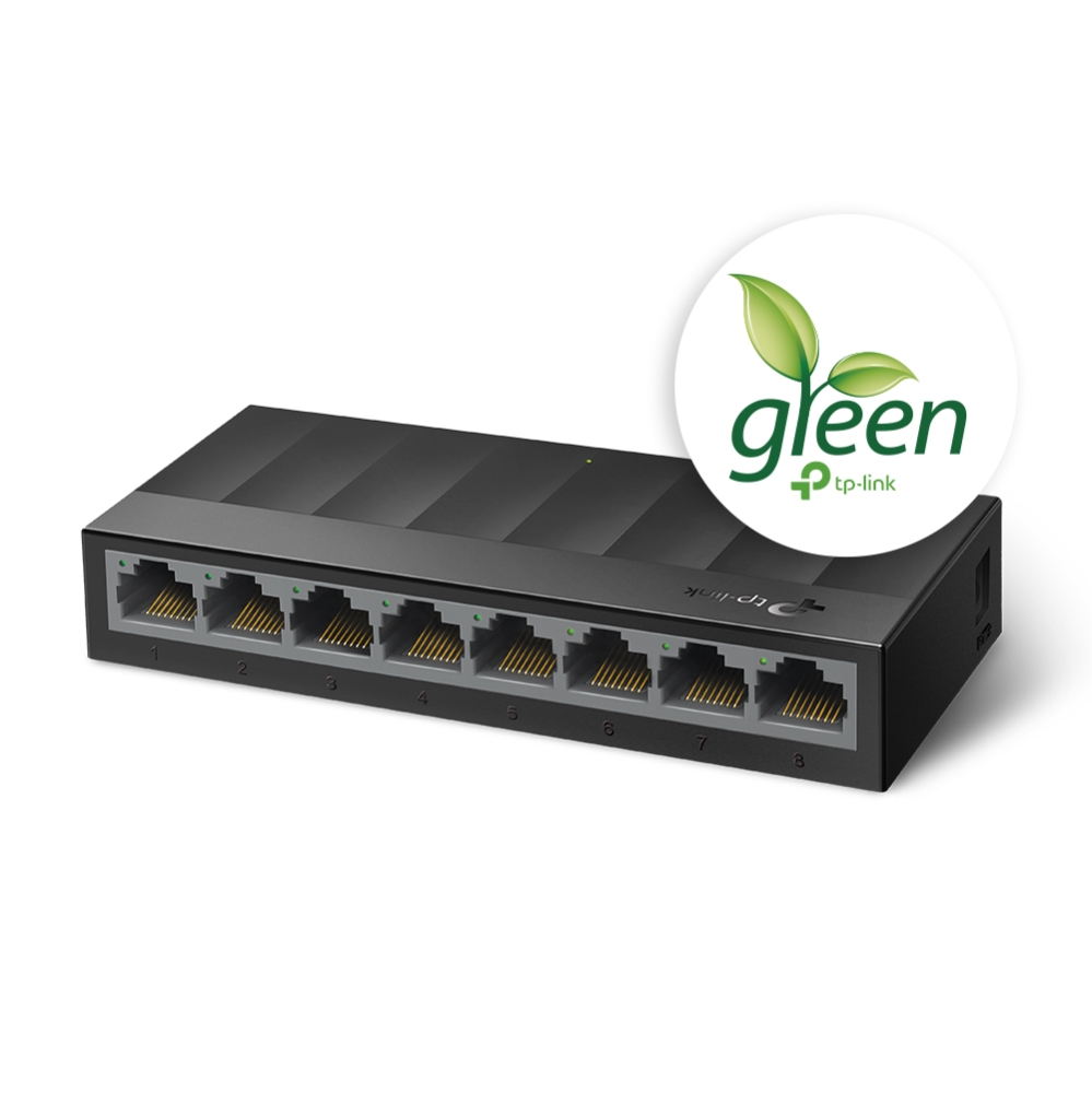 Switch TP-LINK LS108G / 8 port / Gigabit / RJ45 / plastic case, LiteWave, Green Technology photo 2