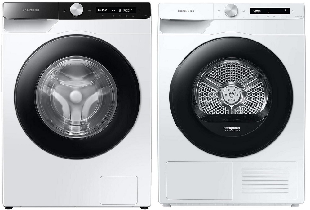 Set din doua dispozitive Samsung WW80T534DAE1S7+DV80T5220A kg / rot/min / / Alb photo 1 Set din doua dispozitive Samsung WW80T534DAE1S7+DV80T5220A kg / rot/min / / Alb photo 1