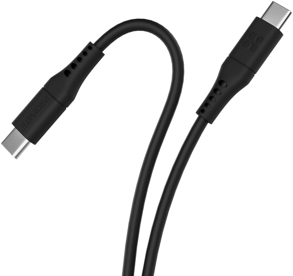 Кабель USB Type-C - USB Type-C Promate PowerLink-CC120 1.2 /1.2м /Черный photo 1 Кабель USB Type-C - USB Type-C Promate PowerLink-CC120 1.2 /1.2м /Черный photo 1