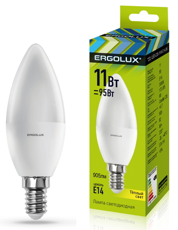 Bec LED Ergolux LED-C35-11W-E14-4K photo 1