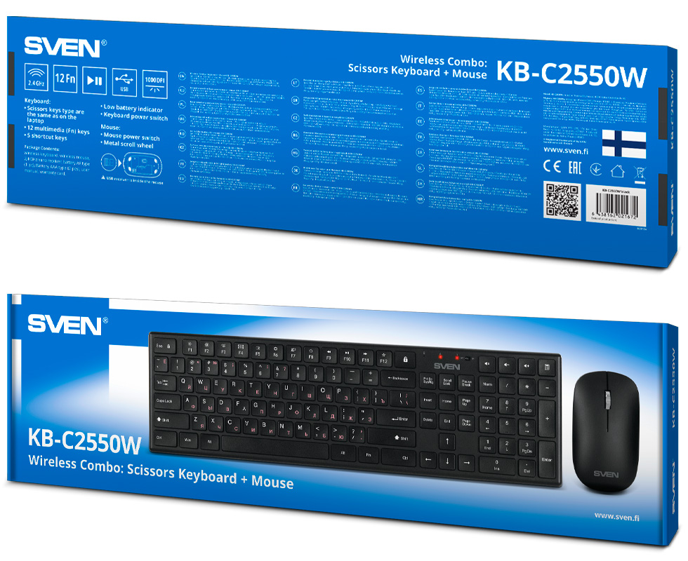 Клавиатура + мышь беспроводная Sven KB-C2550W / Механическая photo 7