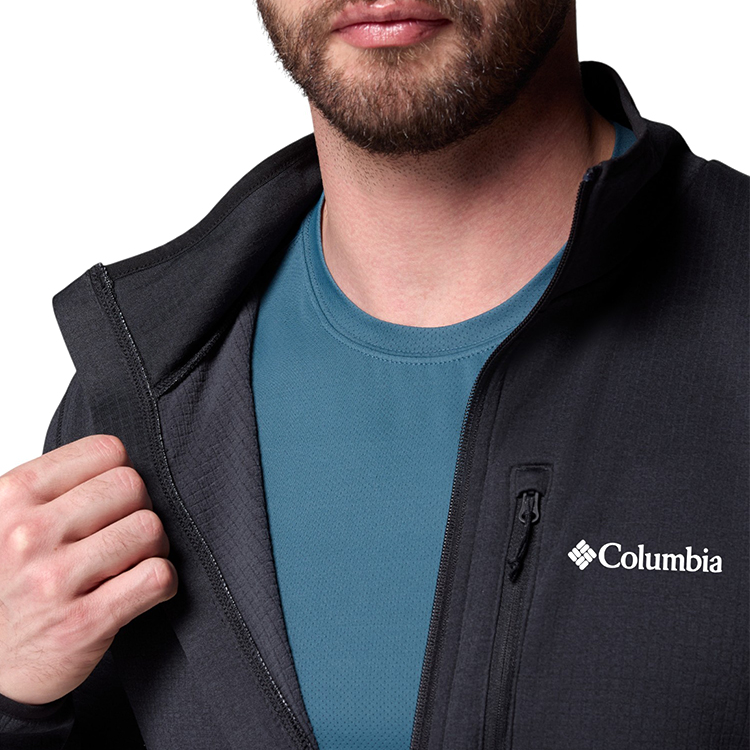Hanorac pt bărbați Columbia Essential Hike Grid Fleece Full Zip S Negru photo 5